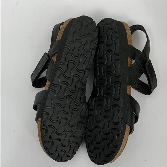 NAOT Kayla comfort wedge sandal shoe black matte strappy leather women new 41 10 - Picture 6 of 7